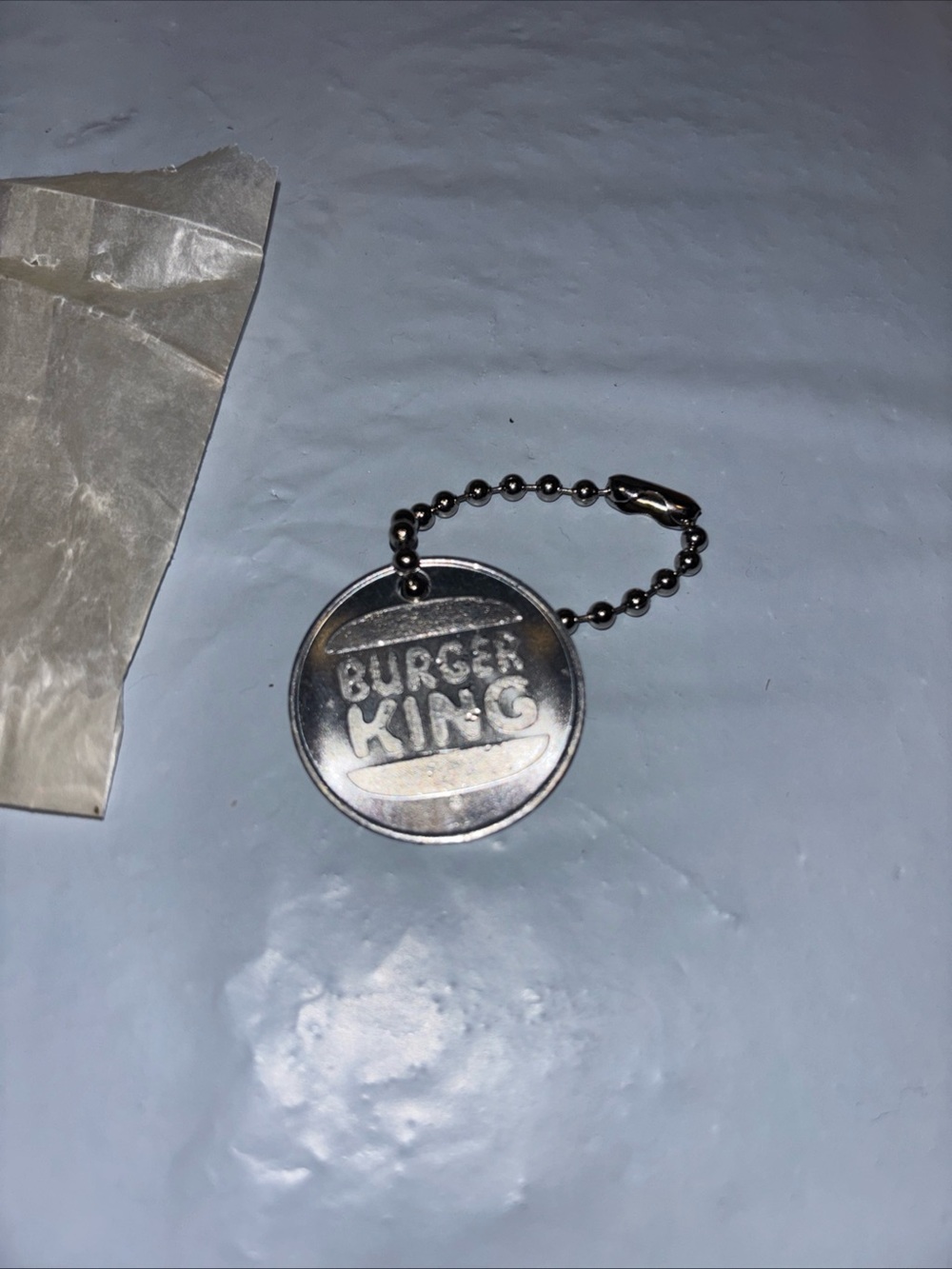 Burger King silver tone Burger Keychain (vintage & rare)